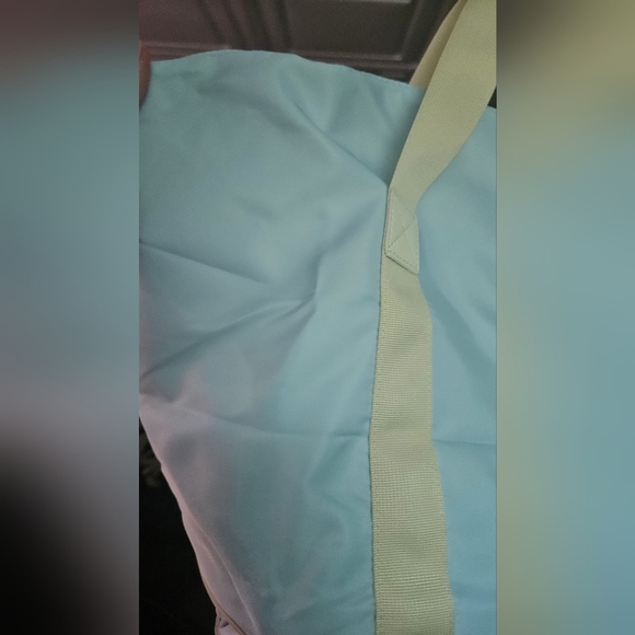 IMIOMO Travel 2 Piece Duffel Weekend Large Overnight Tote Bag.Blue/cream. NWOT - Picture 6 of 16